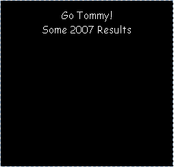 Text Box: Go Tommy!Some 2007 Results